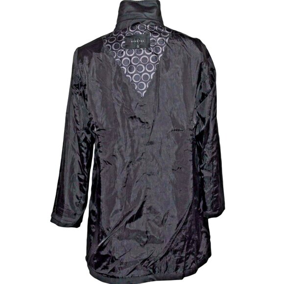 Braetan Large 3 Button Lined Outerwear Black Modern Packable Rain Trench Coat - Picture 9 of 10